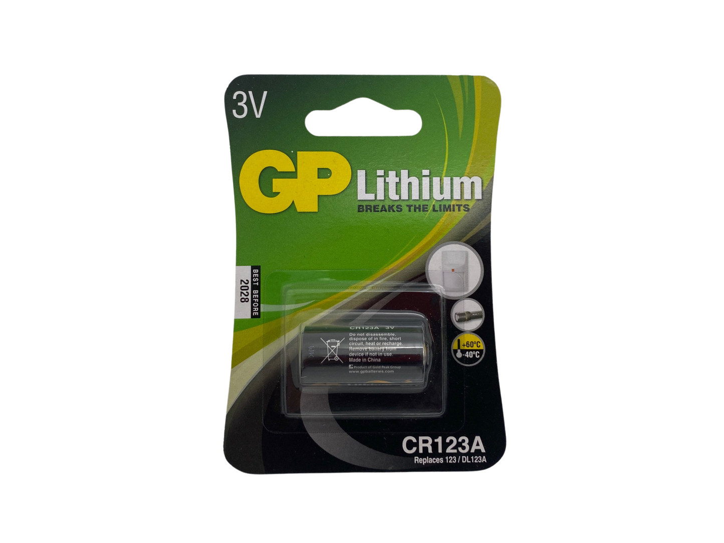 GP CR123A Lithium Battery