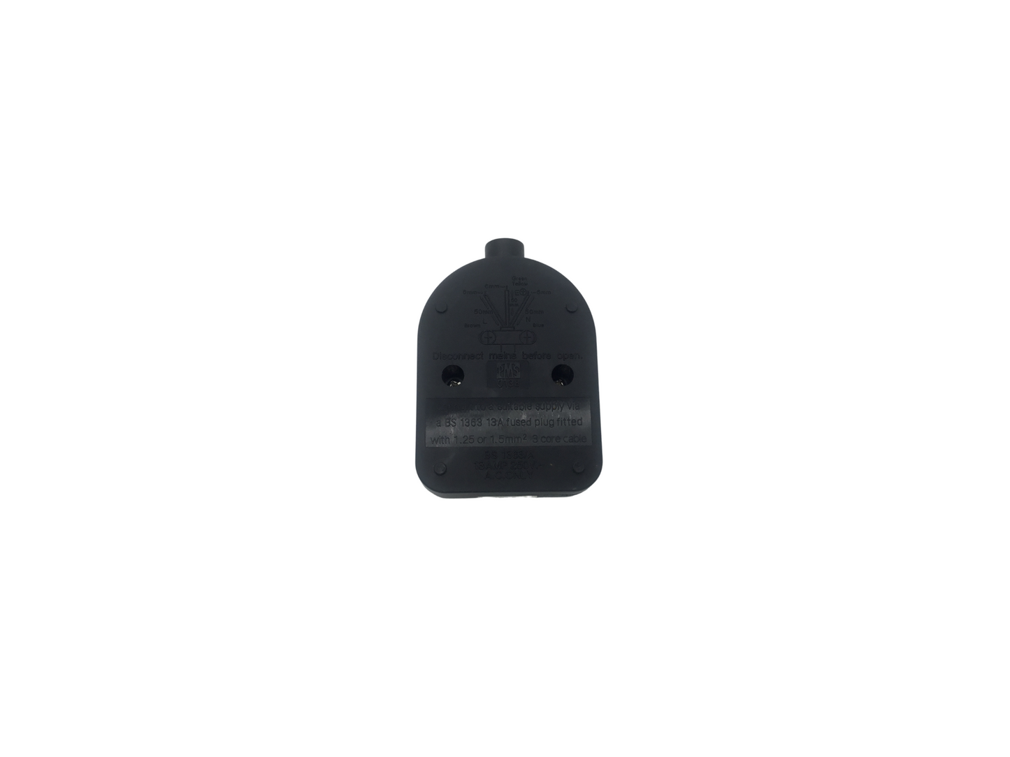 1 Gang Rubber Trailing Socket 13A 250V - Black