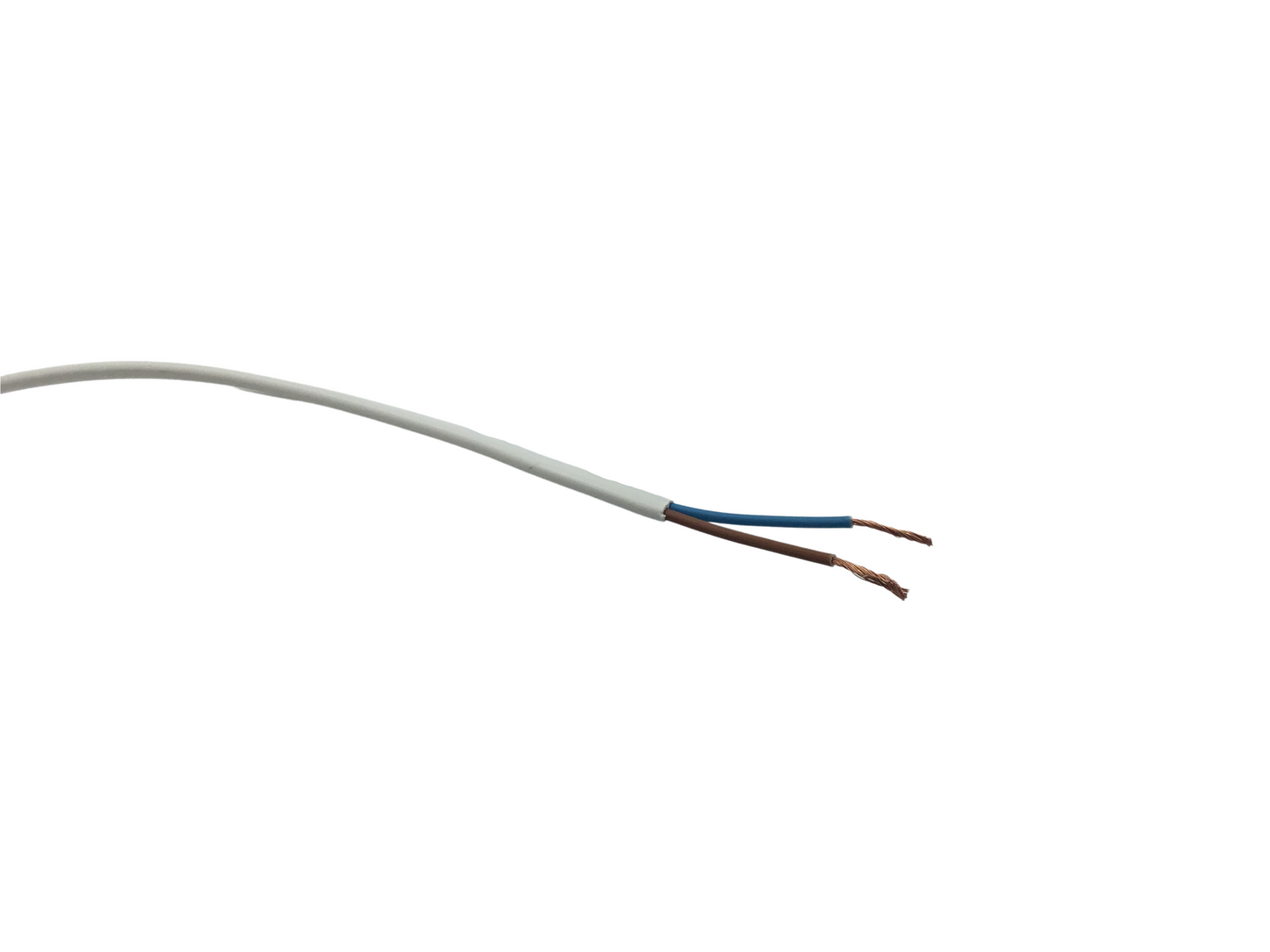 Bare End IEC C7 Straight Mains Lead - White