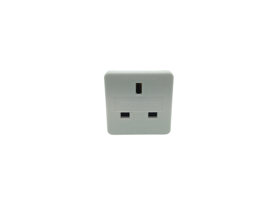 European Plug to UK 3 Pin Socket Travel Adapter - White