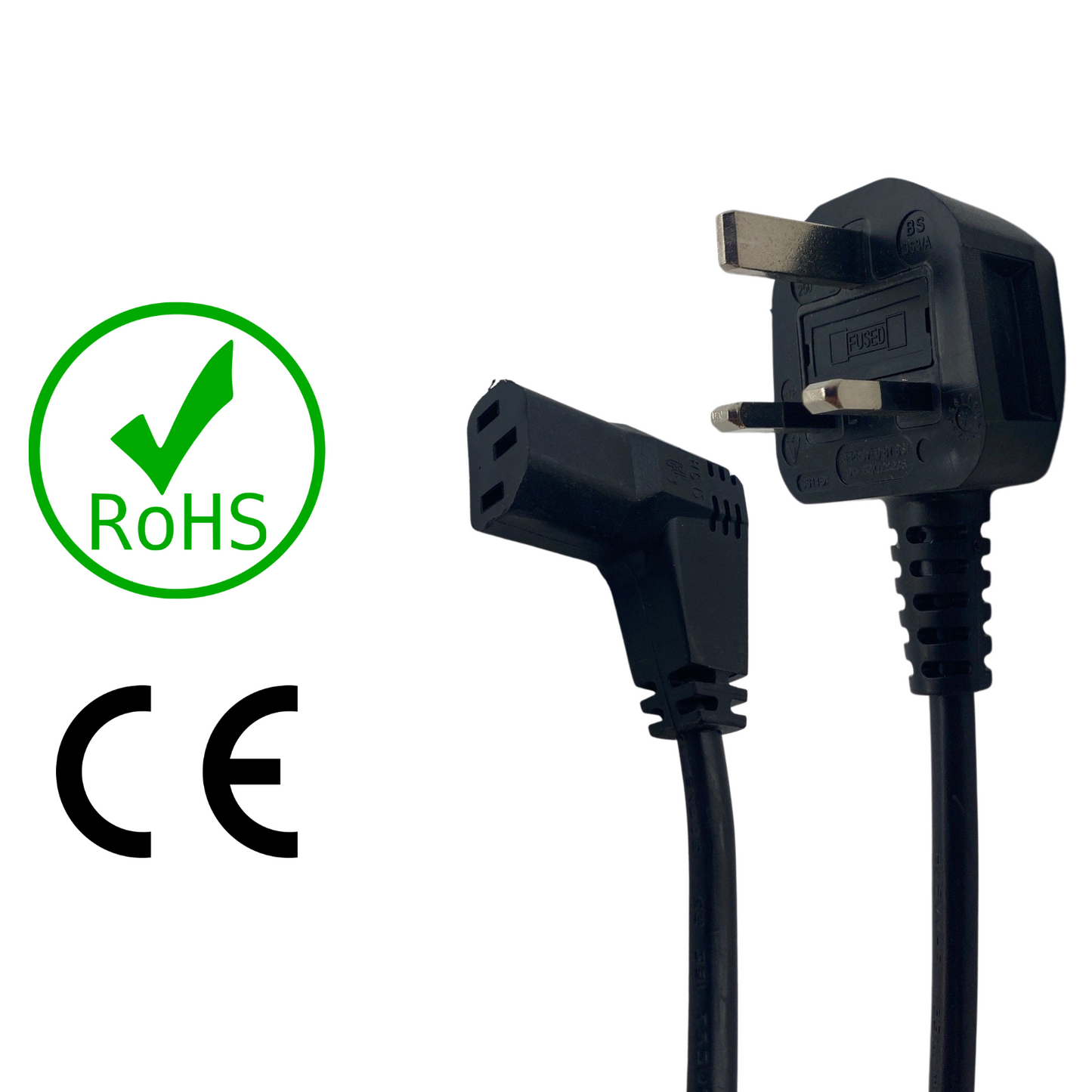 IEC C13 90° Mains Leads - Black