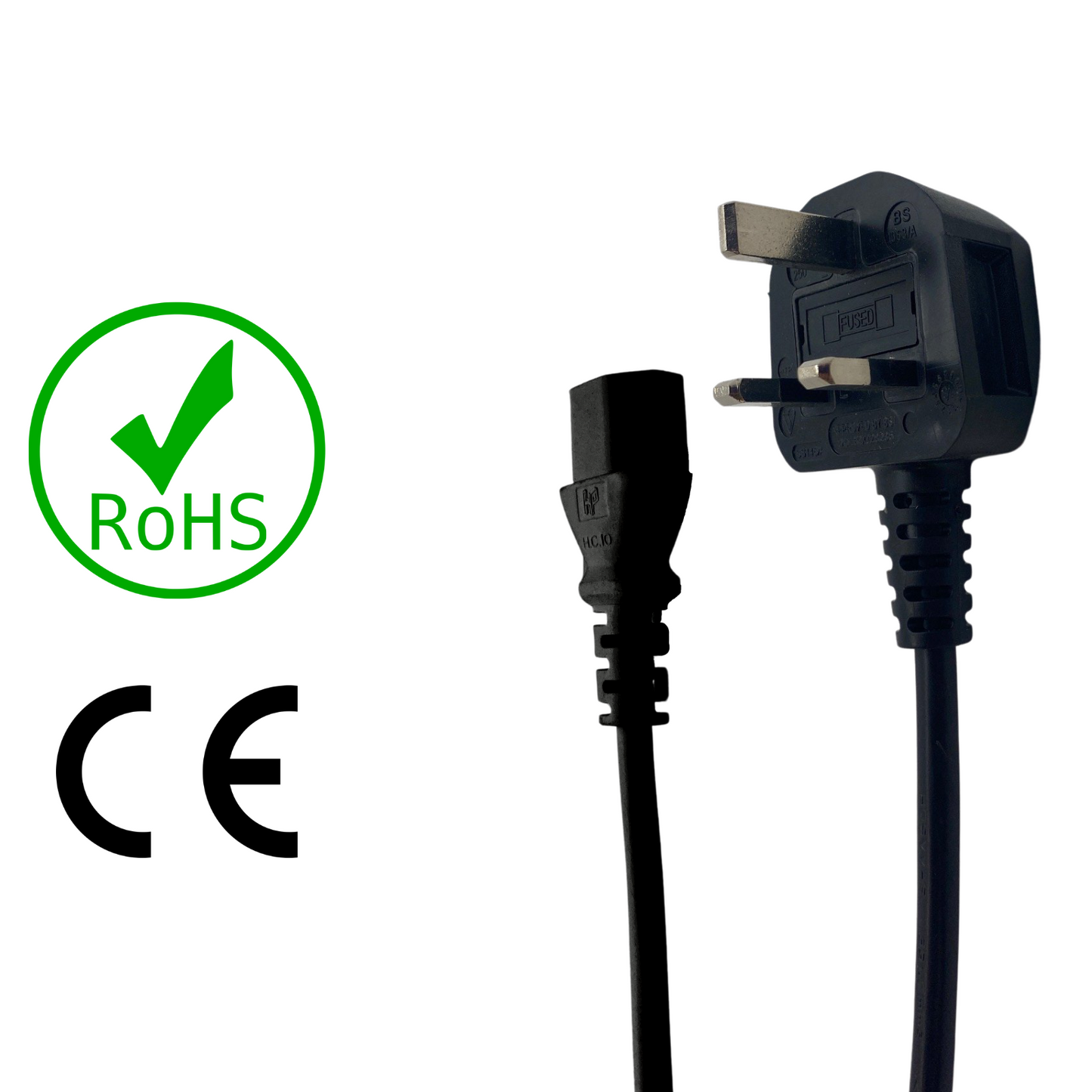 IEC C13 Straight Mains Lead - Black