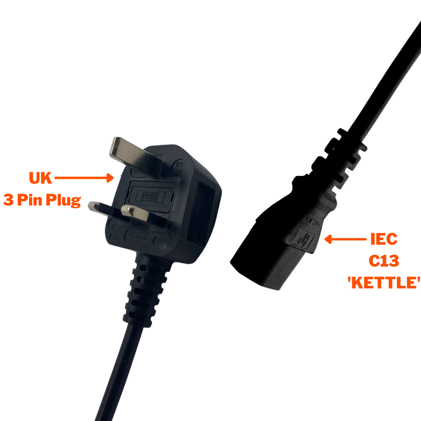 IEC C13 Straight Mains Lead - Black