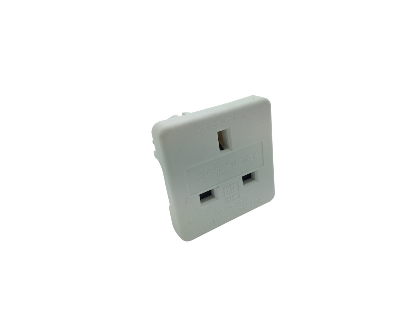 European Plug to UK 3 Pin Socket Travel Adapter - White