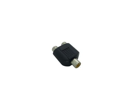 Phono Socket to 2x Phono Socket Splitter Joiner - Black