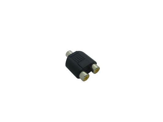 Phono Socket to 2x Phono Socket Splitter Joiner - Black