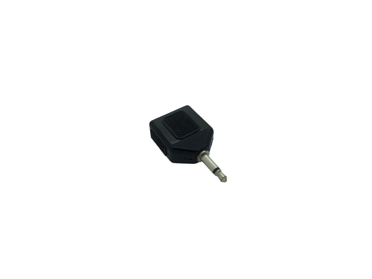 3.5mm 2 Pole Mono Jack Plug to 2x 3.5mm Mono Jack Sockets Adaptor- Black