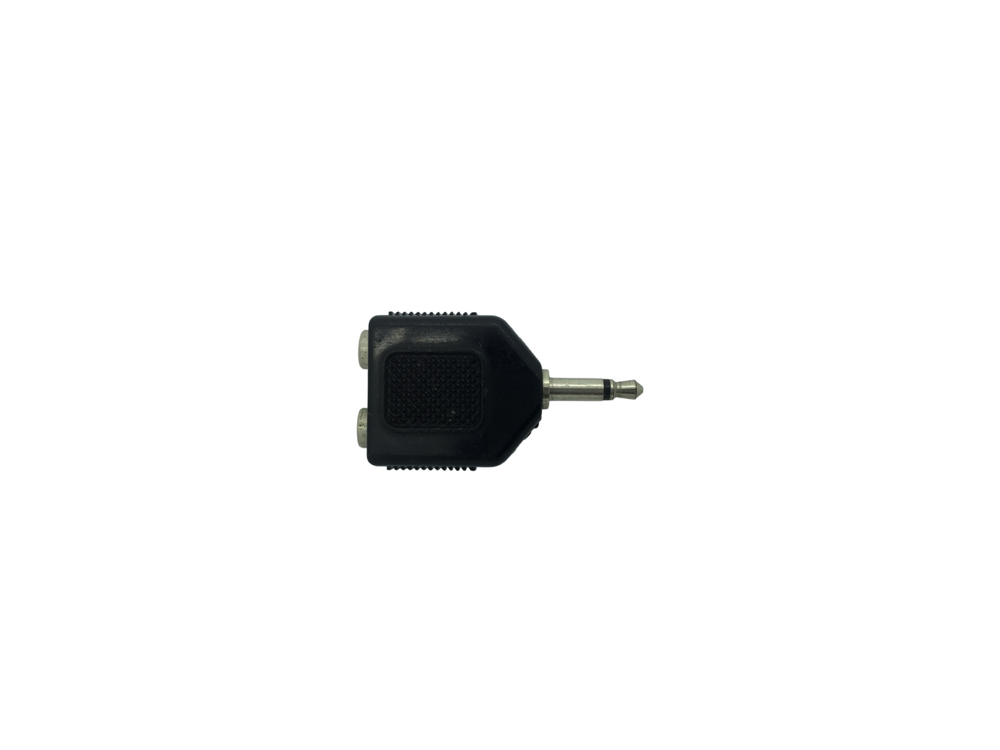 3.5mm 2 Pole Mono Jack Plug to 2x 3.5mm Mono Jack Sockets Adaptor- Black