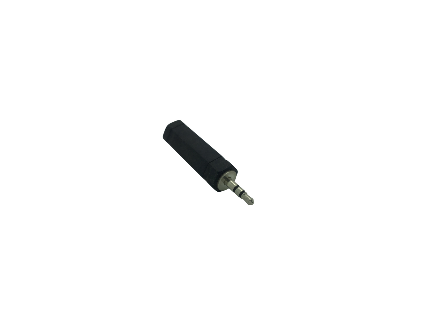 3.5mm 3 Pole Stereo Jack Plug to 6.35mm Stereo Jack Socket Adaptor - Black