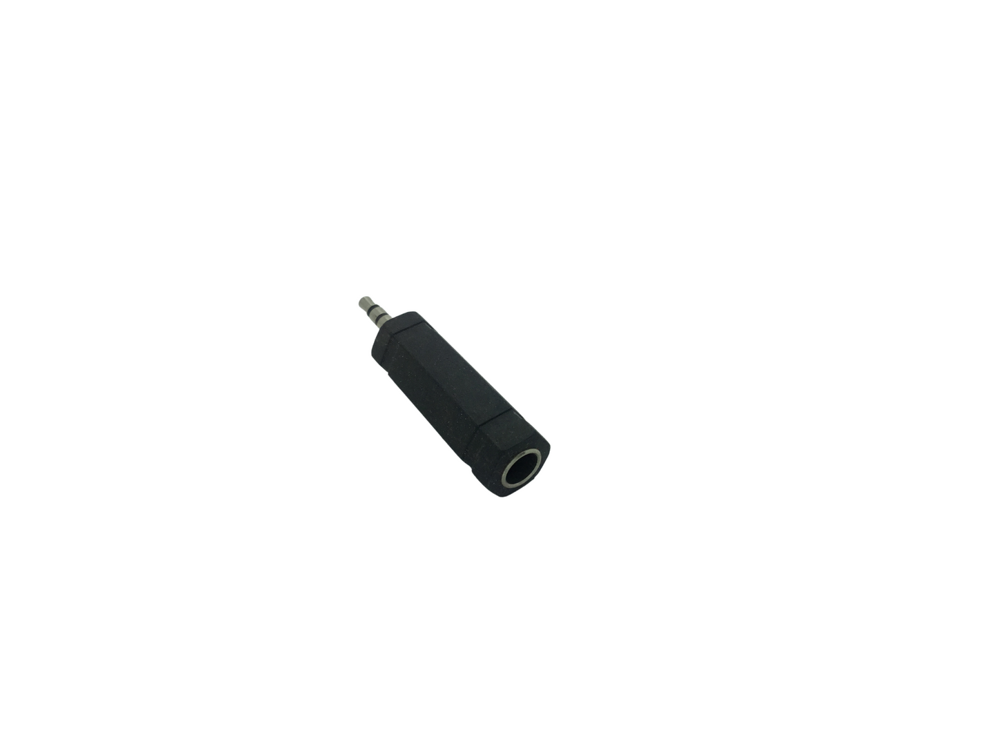 3.5mm 3 Pole Stereo Jack Plug to 6.35mm Stereo Jack Socket Adaptor - Black