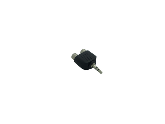 3.5mm 3 Pole Stereo Jack Plug to 2x Phono Socket Adaptor Splitter - Black