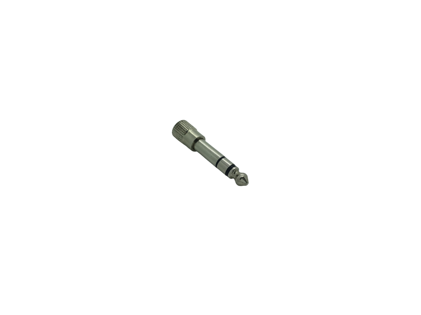6.35mm 3 Pole Jack Plug to 3.5mm Stereo Jack Socket Adaptor - Silver