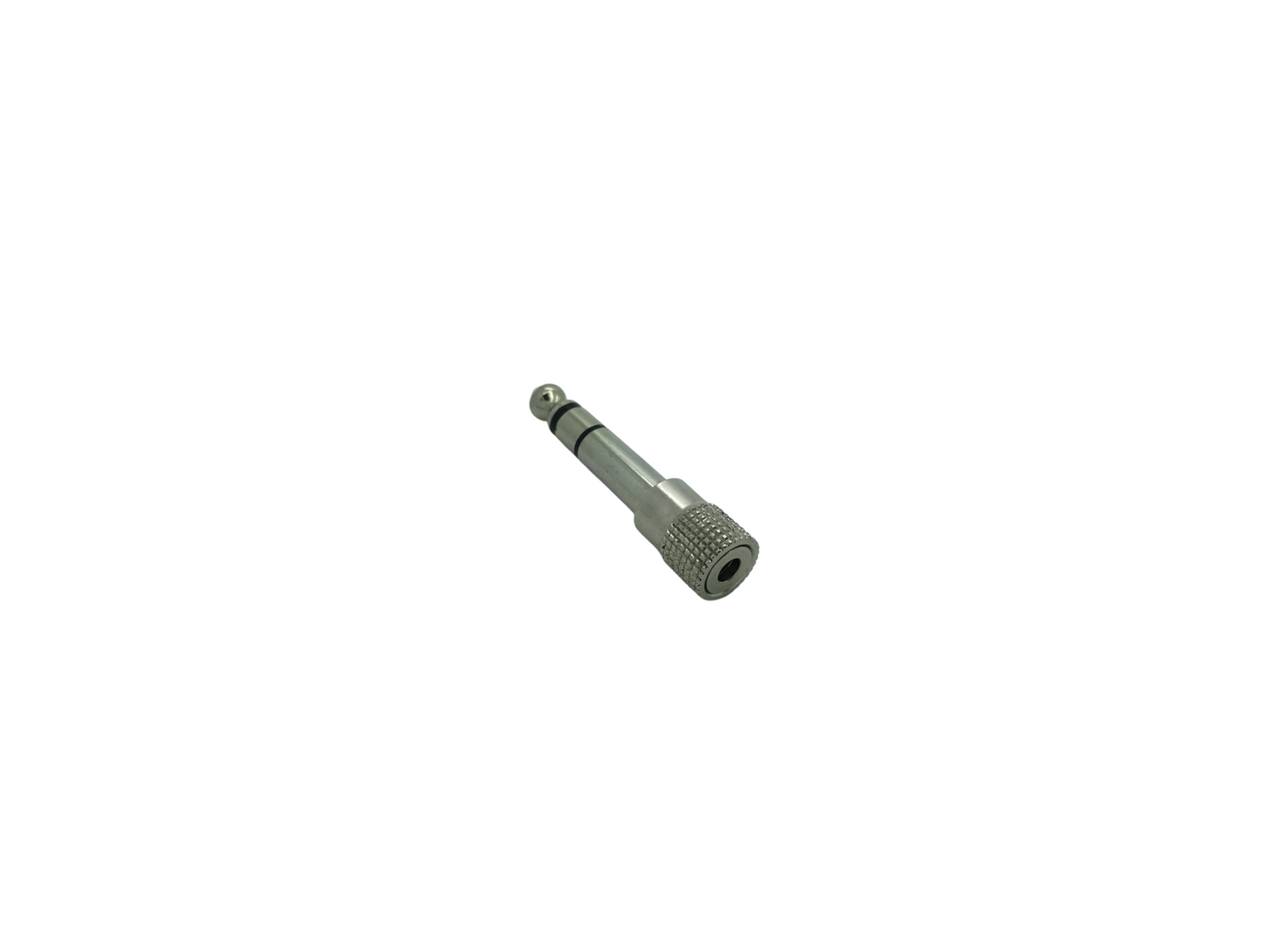 6.35mm 3 Pole Jack Plug to 3.5mm Stereo Jack Socket Adaptor - Silver