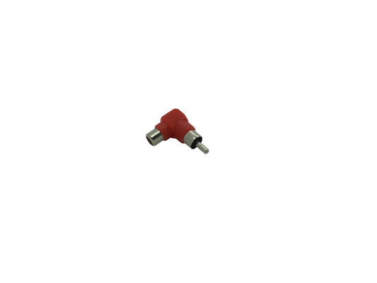 RCA phono plug to 90° RCA Phono Socket Adaptor - Red