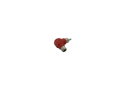 RCA phono plug to 90° RCA Phono Socket Adaptor - Red