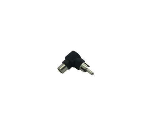 RCA phono plug to 90° RCA Phono Socket Adaptor - Black