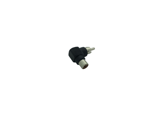 RCA phono plug to 90° RCA Phono Socket Adaptor - Black
