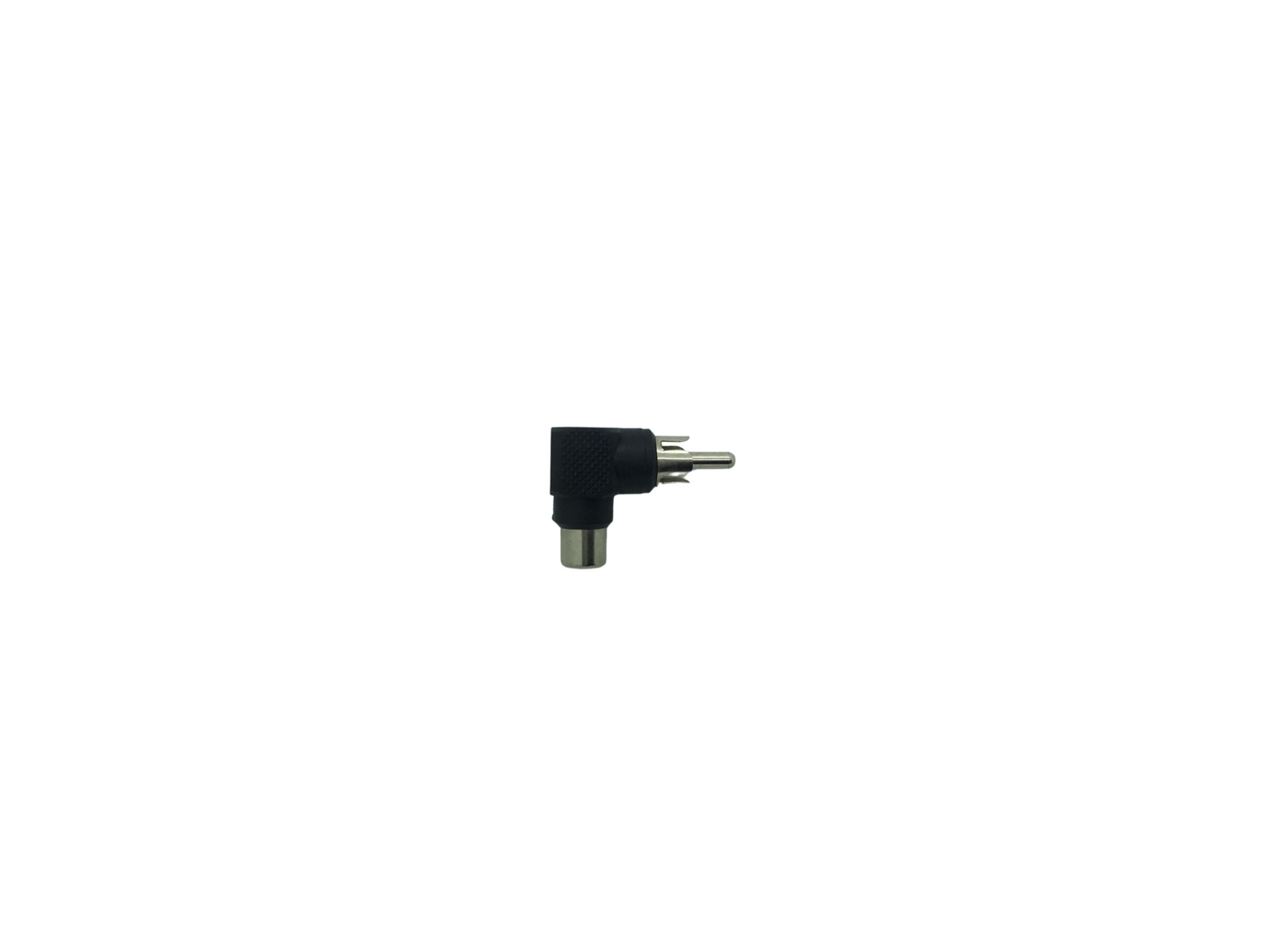 RCA phono plug to 90° RCA Phono Socket Adaptor - Black
