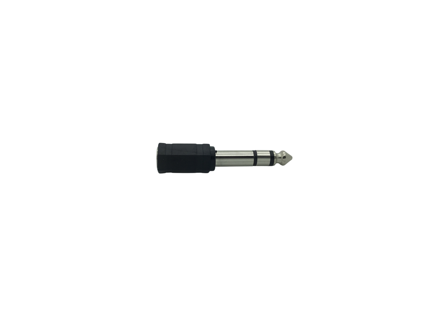6.35mm 3 Pole Stereo Jack Plug to 3.5mm Stereo Socket Adaptor - Black