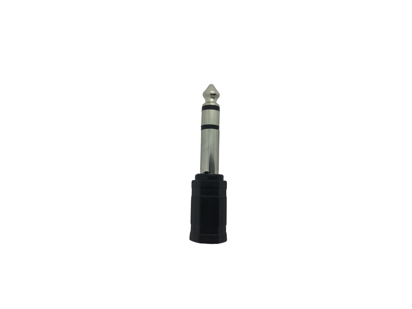 6.35mm 3 Pole Stereo Jack Plug to 3.5mm Stereo Socket Adaptor - Black