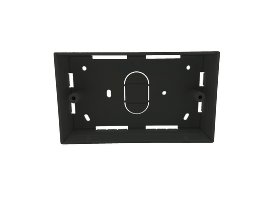 2 Gang Surface Pattress Back Box 32mm Deep - Black