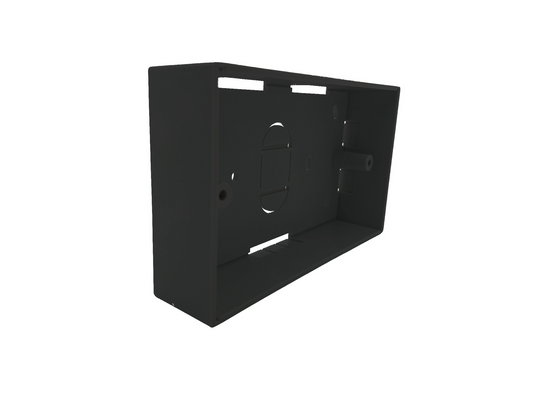 2 Gang Surface Pattress Back Box 32mm Deep - Black