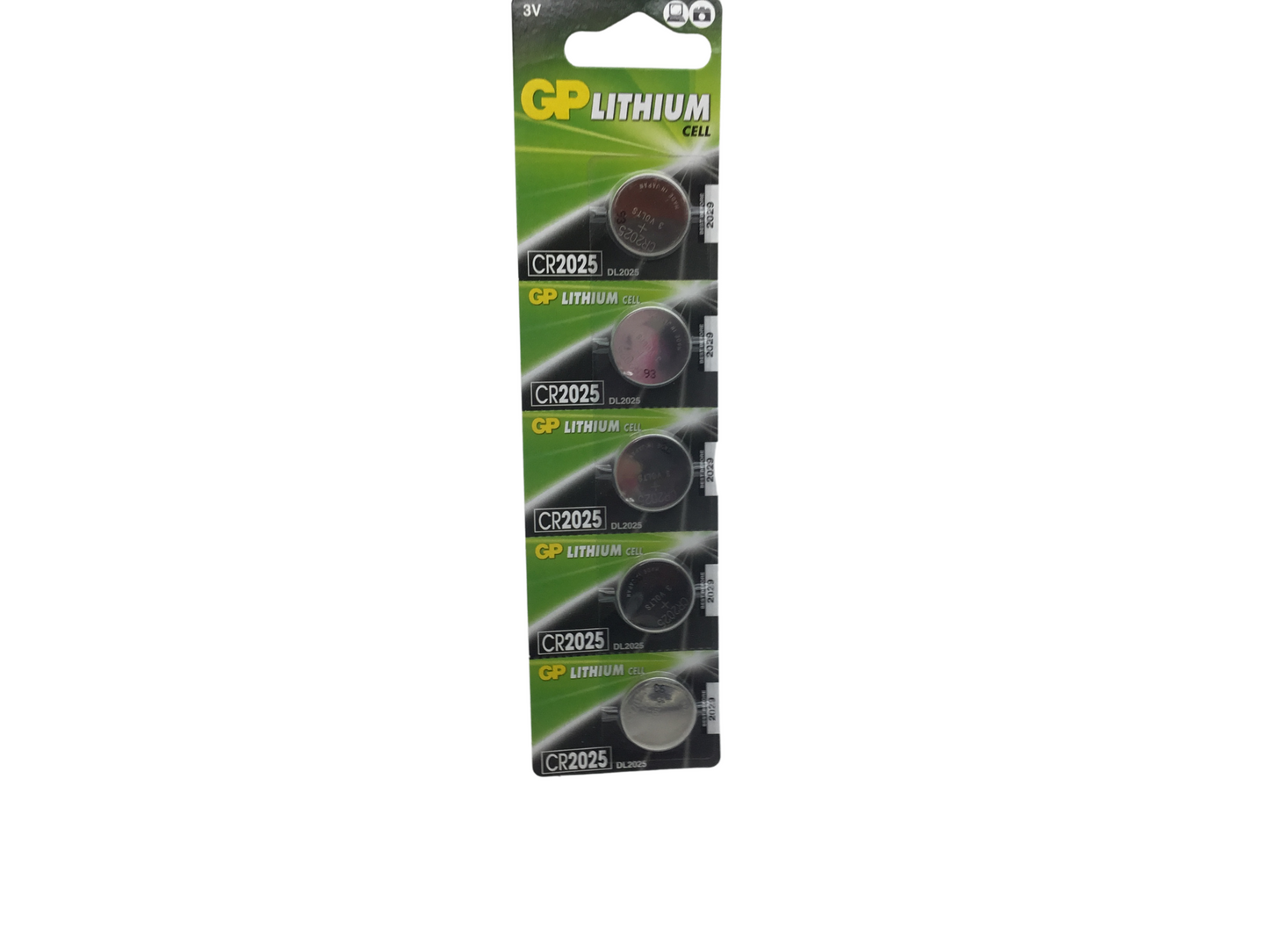 GP CR2025 Lithium Cell Battery 5 Pack