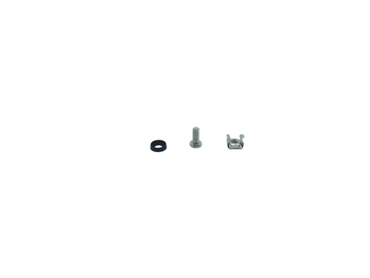 Rack Fixings M6 Screws, Caged Nuts and Black Screw Cups 50 Pack - Silver