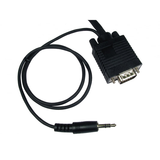 SVGA 15 Pin and 3.5mm Stereo Jack Male to Male Lead - Black