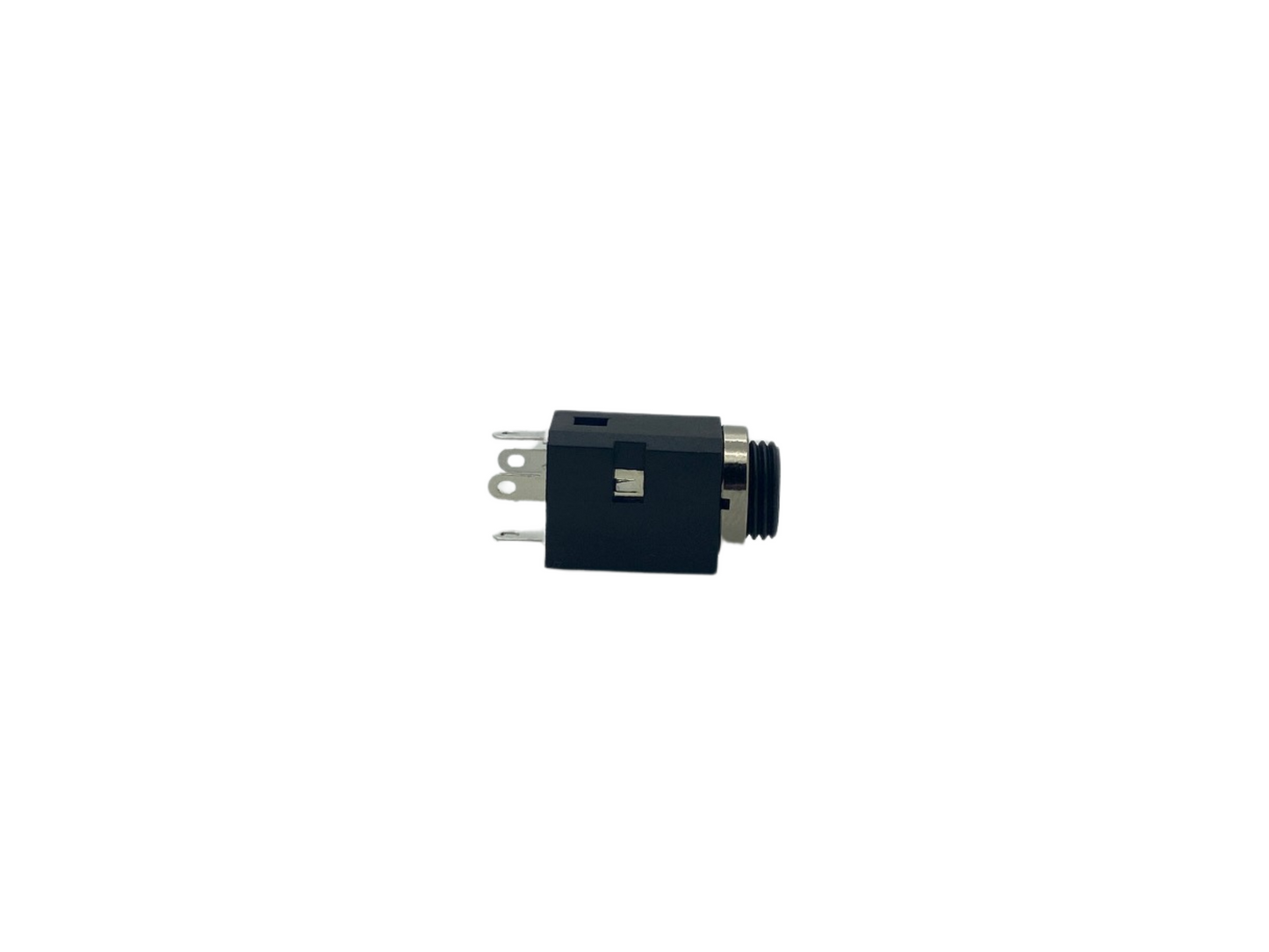 3.5mm (1/8") 3 Pole Stereo Jack Socket Panel Mount - Black