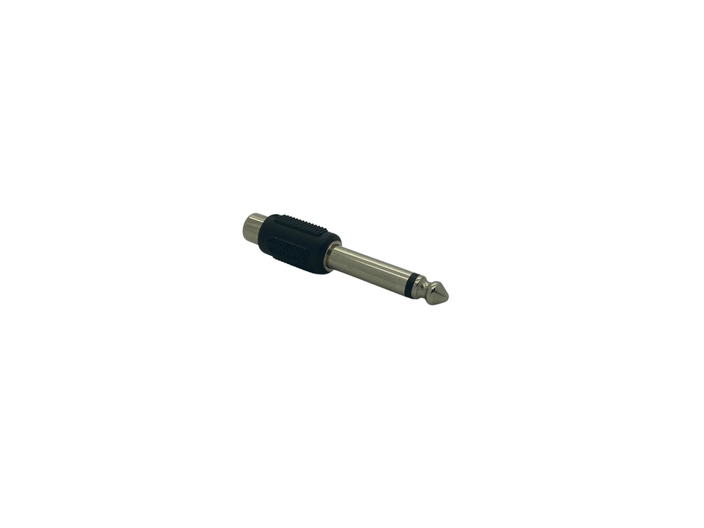 6.35mm 2 Pole Mono Jack Plug to Phono Socket Adaptor - Black