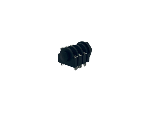 6.35mm (1/4") 3 Pole Stereo Jack Socket Panel Mount - Black