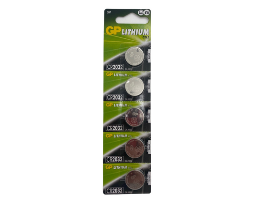 GP CR2032 Lithium Cell Battery 5 Pack