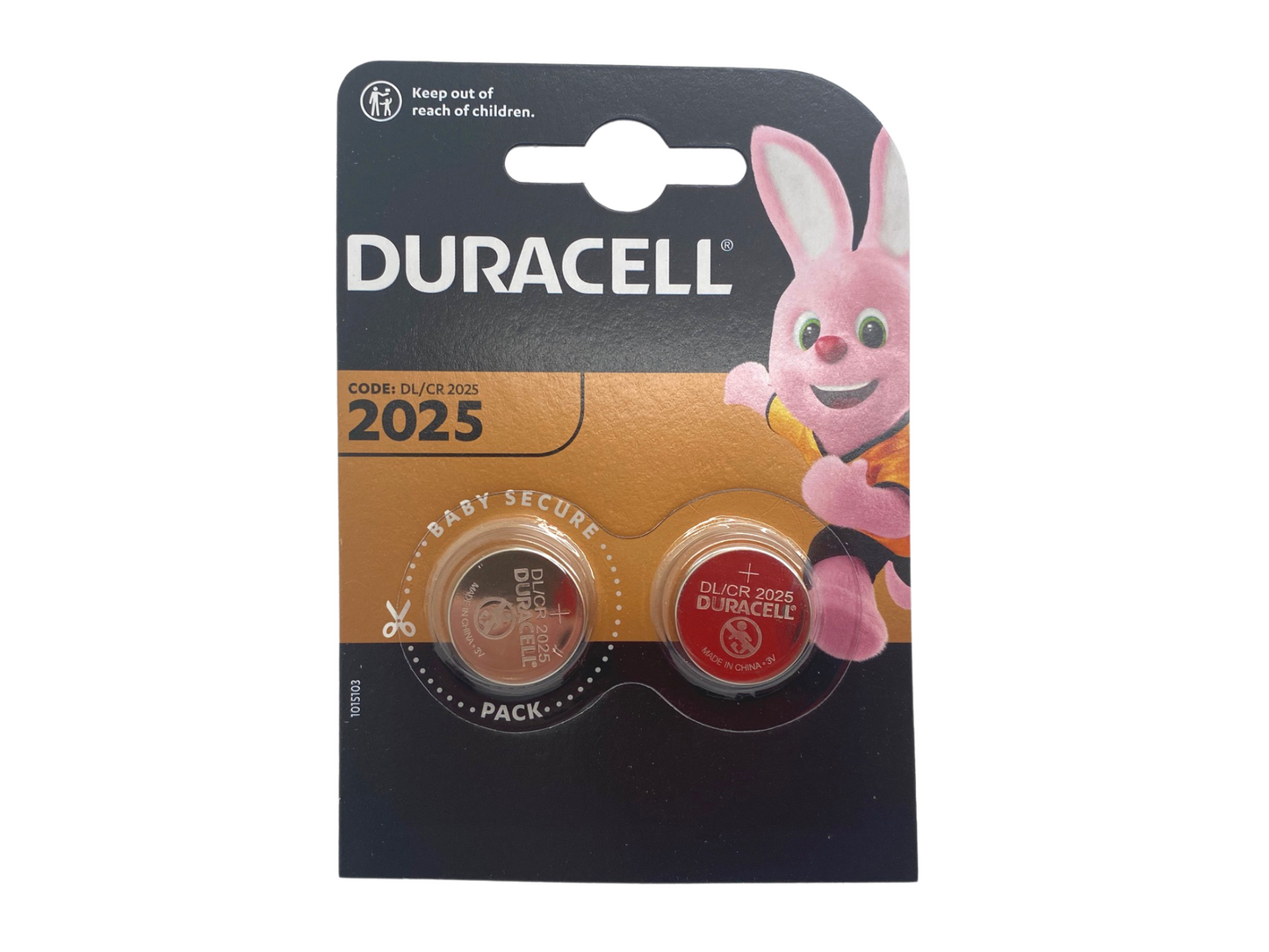 Duracell CR2025 Lithium Cell Battery 2 Pack
