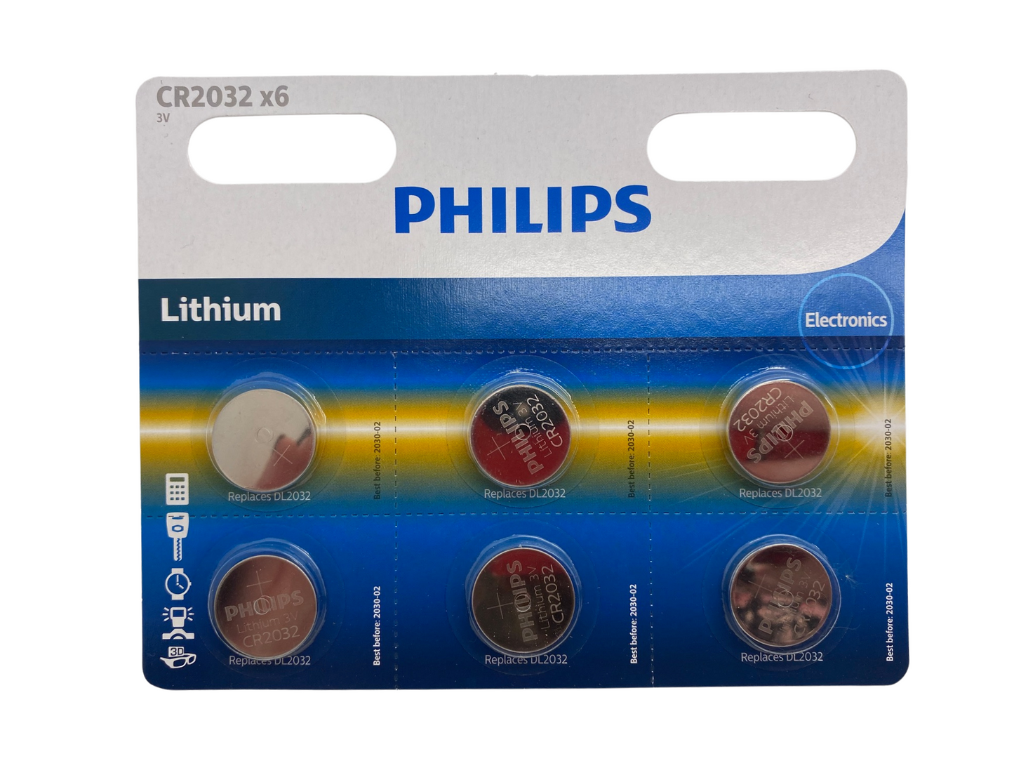 Philips CR2032 Lithium Cell Battery 6 Pack