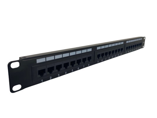 Cat 5e 24 Port 1U Patch Panel with Cable Management Cable Ties and Cage Nut Set