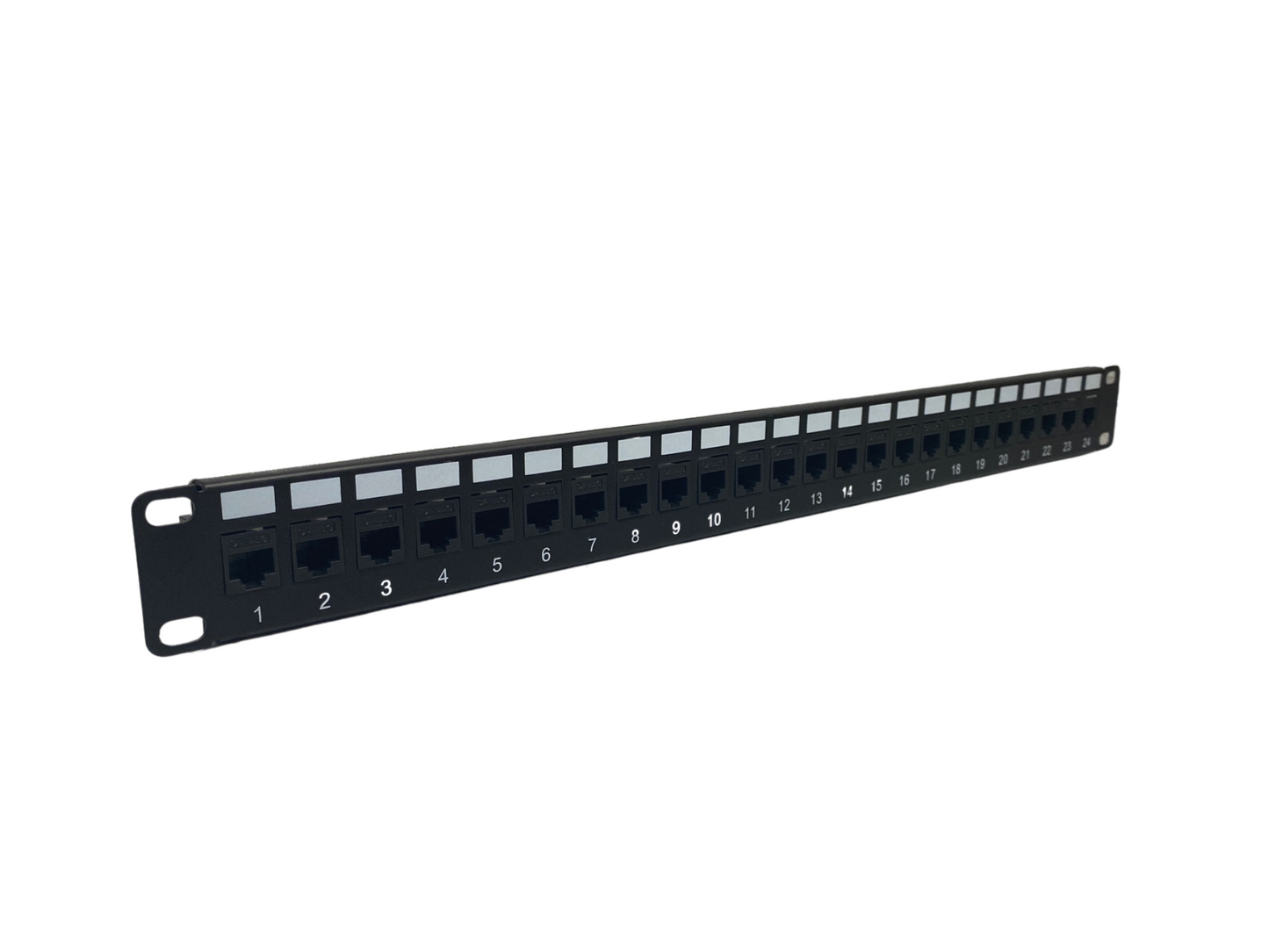 Cat 5e 24 Port 1U Keystone Coupler Patch Panel with Caged Nut Set (No Cable Management)