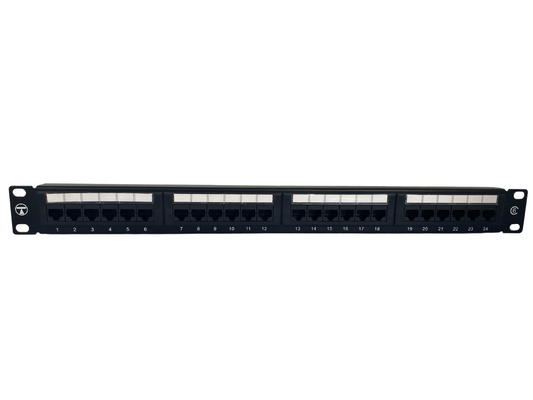 Cat 6 24 Port 1U Patch Panel with Cable Management Cable Ties and Cage Nut Set