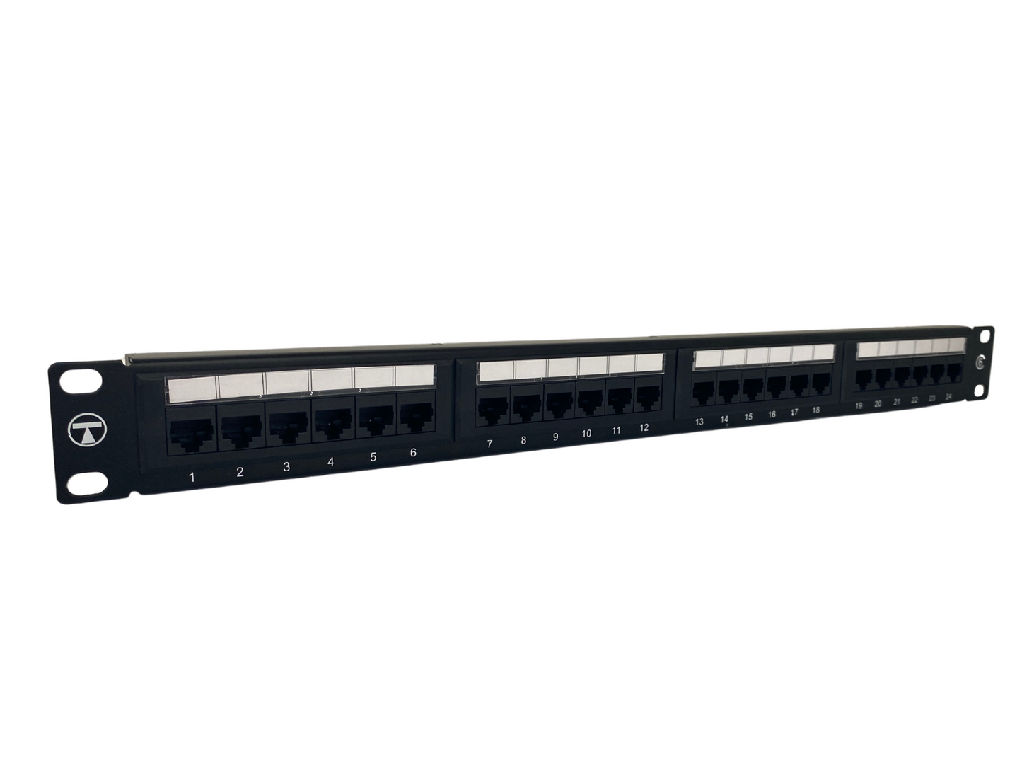 Cat 6 24 Port 1U Patch Panel with Cable Management Cable Ties and Cage Nut Set