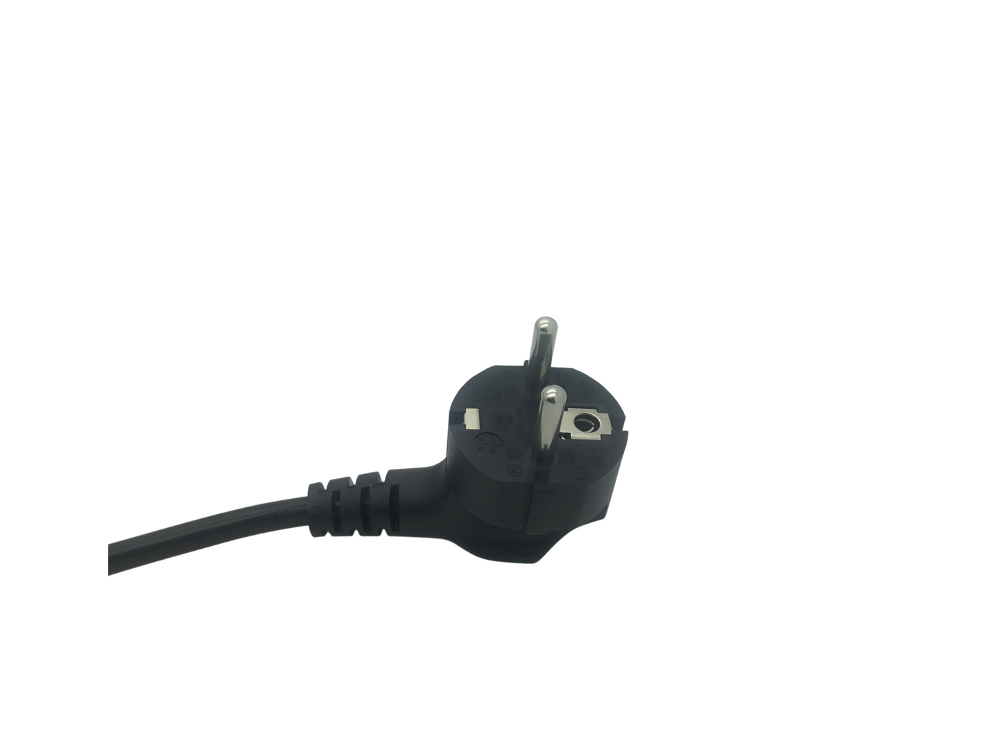 Schuko 90° Plug IEC C13 Straight Mains Lead - Black